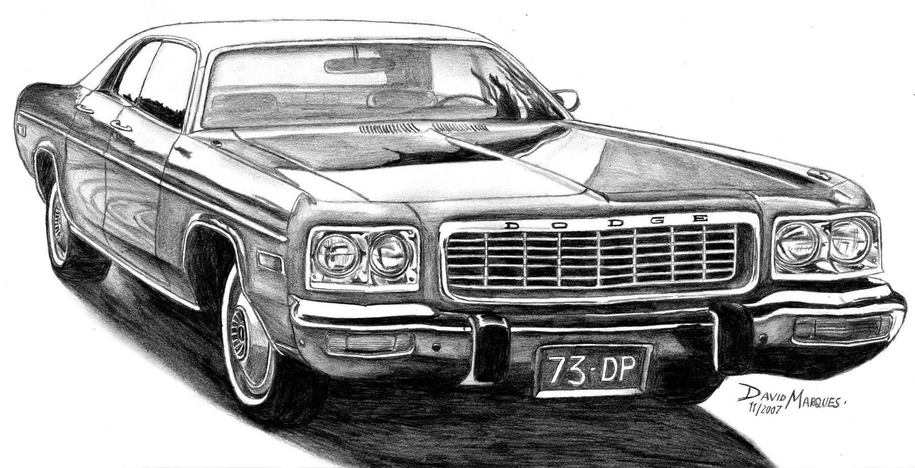 Dodge Charger RT 1969 рисунок